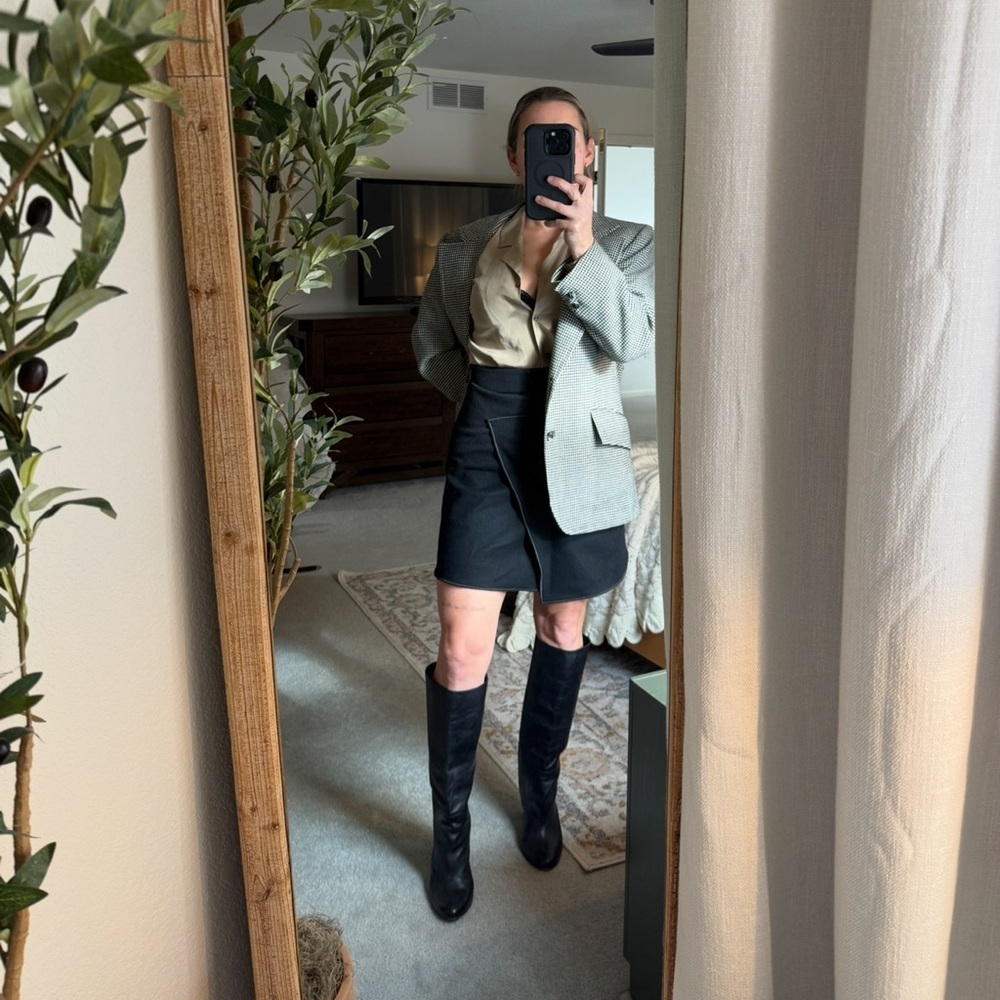 Moda International Tan 100% Silk Shirt